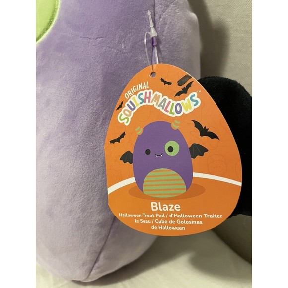Squishmallows NWT Blaze the Bat Treat Pail/Tote Bag Purple Halloween 2022 - Picture 7 of 9